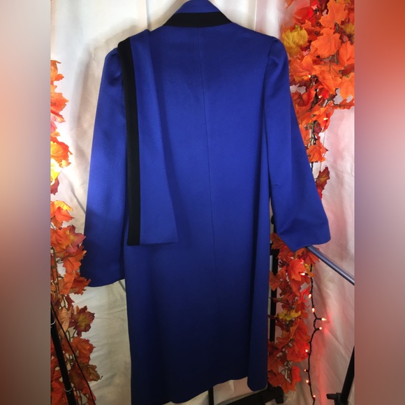 Alorna | Women’s Vintage Blue/Black 100% Pure Wool Trench Coat - Picture 13 of 14